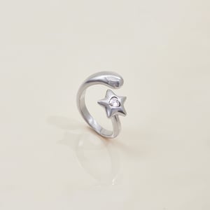 1 Piece Designable StarStainless Steel White Gold Color Statement Rings h5 Picture6