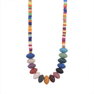 1 Piece Polychrome Beads Natural Stones Gold Color Women's Beaded Necklaces h5