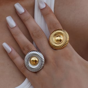 1 Piece Simple Series Casual Circle Stainless Steel  Gold Color Minimalist Rings h5 Picture9