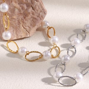 1 Piece Classic Series Oval Stainless Steel Gold Color Women's Chain Bracelets h5 Picture3