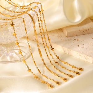 1 Pair Simple Series Daily Cross Stainless Steel   Gold Color  Women's Chain Necklaces h5 Picture5