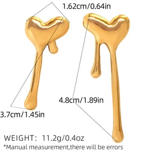 1 Paar einfache einfache Herz-Ohrstecker aus Edelstahl in Goldfarbe für Damen h5 Bild2