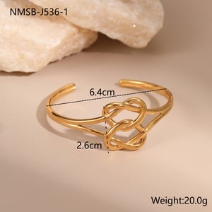 1 Piece Luxurious Series Elegant Heart Stainless Steel Cuff Bracelets h5