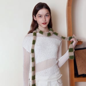1 Piece Stylish Lathy Stripe Nylon Women's Winter Scarves h5 Picture4