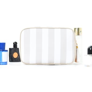 1 Piece Simple Series Casual Strip Canvas Women's Makeup Bags h5