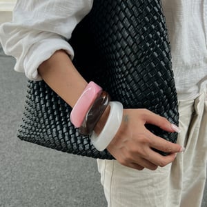1 Piece Retro Irregular Shape Gradient Color Resin Bangle h5 Picture4