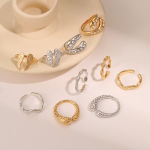 1 Piece Simple Heart Stainless Steel Statement Rings h5 Picture2