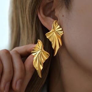 1 Piece Designable Irregular Shape Stainless Steel Gold Color Women's Stud Earrings h5 Picture4