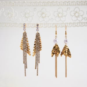 1 Pair Luxurious Tassel Stainless Steel Gold Color Zircon Women's Dangle Earrings h5 Picture6