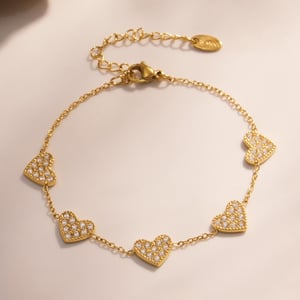 1 Piece Luxurious Butterfly Stainless Steel Gold Color Zircon Women's Chain Bracelets h5 Picture7