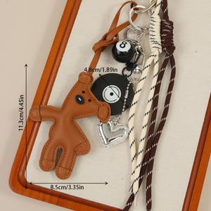 1 Piece Simple Series Cute Cartoon Bear PU Women's Bag Charms h5