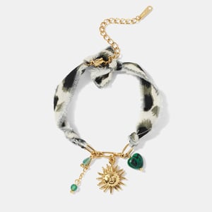 Sun Stainless Steel Gold Color Charm Bracelet h5 Picture2