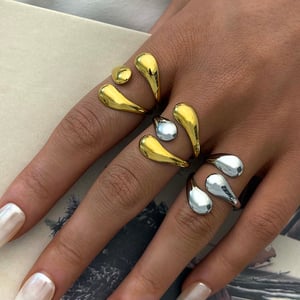 1 Piece Simple Daily Irregular Shape Stainless Steel  Gold Color  Statement Rings h5 Picture6