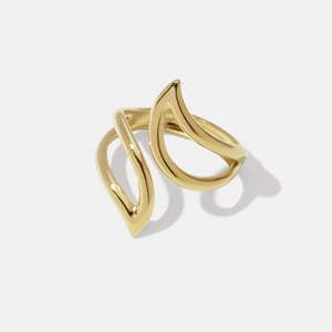 Irregular Shape Stainless Steel Gold Color Minimalist Ring h5 Picture2
