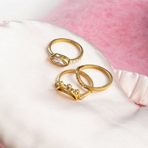 1 Piece Shinning Circle Stainless Steel Gold Color Zircon Women's Gemstone Rings h5 Picture9