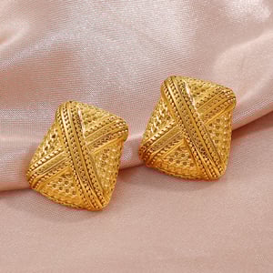 1 Pair Stainless Steel Gold Color Stud Earrings h5 Picture2