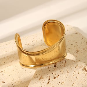 1 Piece Irregular Shape Stainless Steel Gold Color Cuff Bracelet h5 Picture3