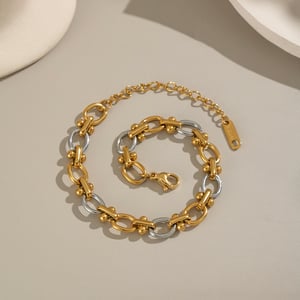 Mixed Gold Color And Silve Stainless Steel Chain Necklace Set h5 Picture5
