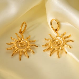 1 Pair Daily Sun Stainless Steel  Gold Color Women's Drop Earrings h5 Picture7