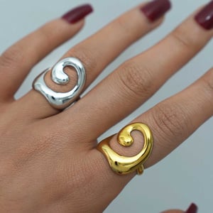 1 Piece Simple Irregular Shape Stainless Steel  Women's Statement Rings h5 Picture4