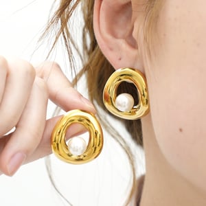 1 Pair Simple Series Retro Irregular Shape Stainless Steel  Woemn's Stud Earrings h5 Picture5