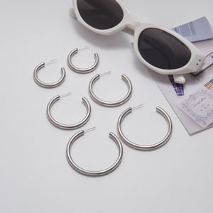 1 Pair Classic Circle Stainless Steel Gold Color Women's Hoop Earrings h5 Picture4