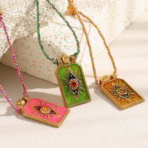 1 Piece Luxurious Eye Tarot Stainless Steel Gold Color Women's Pendant Necklaces h5 Picture2
