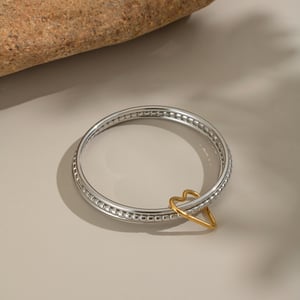 1 Piece Stainless Steel Mixed Color Heart Buckle Bangle h5 Picture4
