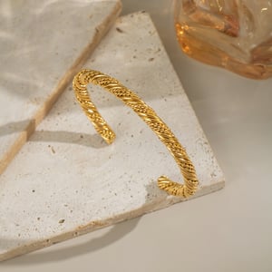 1 Piece Stainless Steel Gold Color Cuff Bracelet h5 Picture3