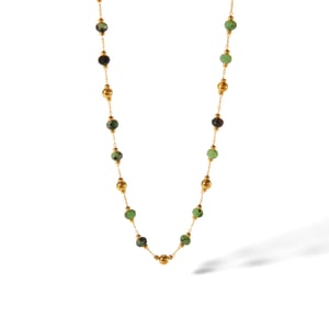 1 Piece Ethnic Beads Circle Stainless Steel Gold Color Natural Stone Women's Jewelry Sets h5 Picture3