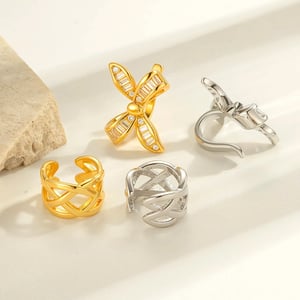 1 Piece Copper Gold Color Zircon Ear Cuffs h5 Picture3