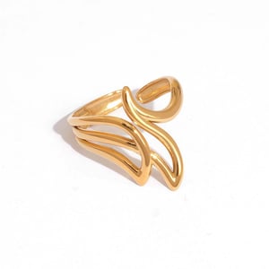 1 Piece Daily Irregular Shape Stainless Steel  Gold Color Women's Statement Rings h5