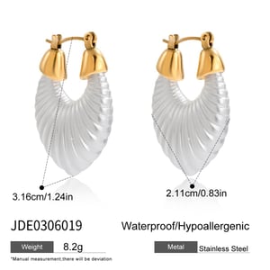 1 Piece Gorgeous Irregular Annular Shape Stainless Steel Gold Color Women's Hoop Earrings h5