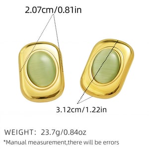 1 Paar elegante rechteckige Ohrstecker aus Edelstahl in Goldfarbe für Damen h5 Bild2
