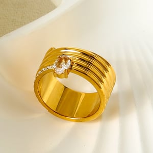 1 Piece Luxurious Multi Layer Stackable Snake Stainless Steel  Zircon Statement Rings h5 Picture4