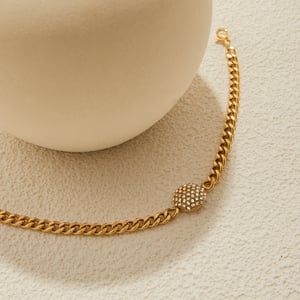 1 Piece Luxurious Calaite Stainless Steel Gold Color Women's Chain Bracelets h5 Picture6
