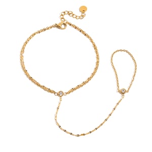 1 Piece Exquisite Heart Stainless Steel Gold Color Women's Charm Bracelets h5