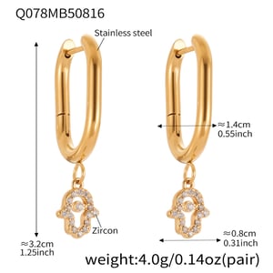1 Pair Delicate Devil's Eye Stainless Steel Gold Color Zircon Women's Drop Earrings h5