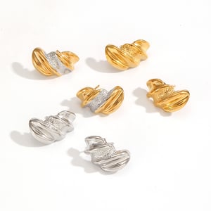 1 Pair Irregular Shape Stainless Steel  Gold Color  Stud Earrings h5 Picture3