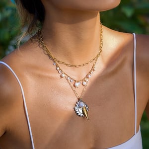 1 Piece Elegant Tassel Stainless Steel Gold Color Women's Pendant Necklaces h5 Picture4