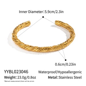 1 Piece Stainless Steel Gold Color Cuff Bracelet h5