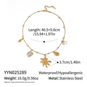 1 Piece Shell Shape Stainless Steel Gold Color Pendant Necklace h5