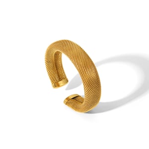 1 Piece Irregular Shape Stainless Steel Gold Color Cuff Bracelet h5 Picture4