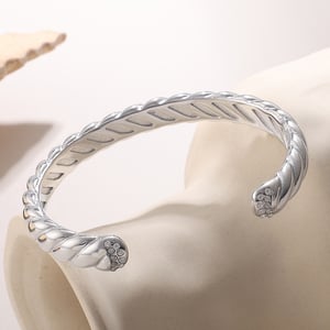 1 Piece Thread Stainless Steel Gold Color Cuff Bracelet h5 Picture3