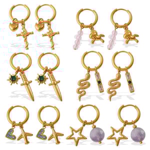 1 Pair Stainless Steel Gold Color DIY Drop Earrings h5 Picture4