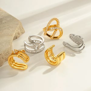 1 Piece Copper Gold Color Zircon Ear Cuffs h5 Picture3