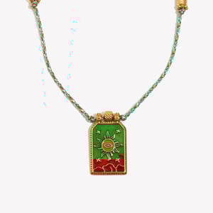 1 Piece Retro Sun Tarot Stainless Steel Gold Color Women's Pendant Necklaces h5