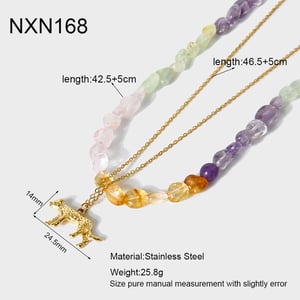 1 Set Romantic Series Natural Stones Gold Color Necklaces Set h5