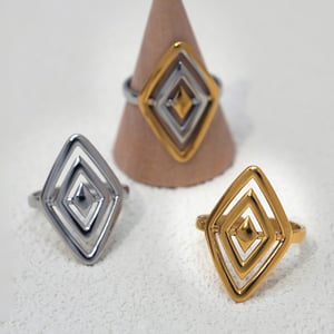 1 Piece Simple Series Casual Lines Stainless Steel   Women's Statement Rings h5 Picture6