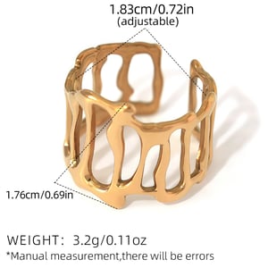 1 Piece Daily Irregular Shape Stainless Steel Gold Color Statement Rings h5 Picture2